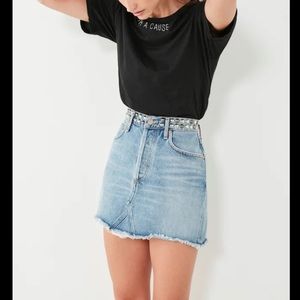 Agolde studded denim mini skirt